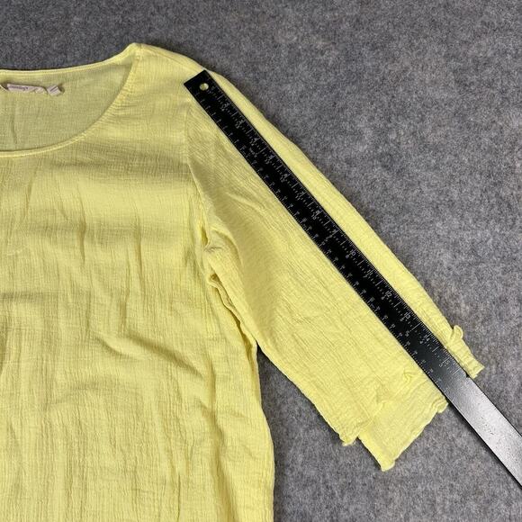 Soft Surroundings Siesta Key Tunic Top Medium Yellow Cotton Gauze Lightweight - Picture 9 of 9